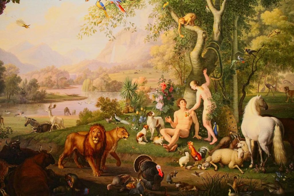Adam et Eve au Paradis Terrestre de Wenzel Peter